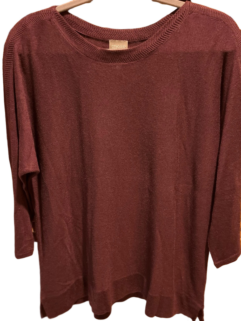 79. WOMENS CHICO’S 2/L DETAIL SWEATER